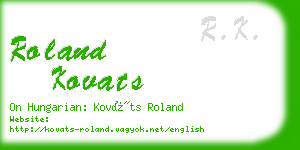 roland kovats business card